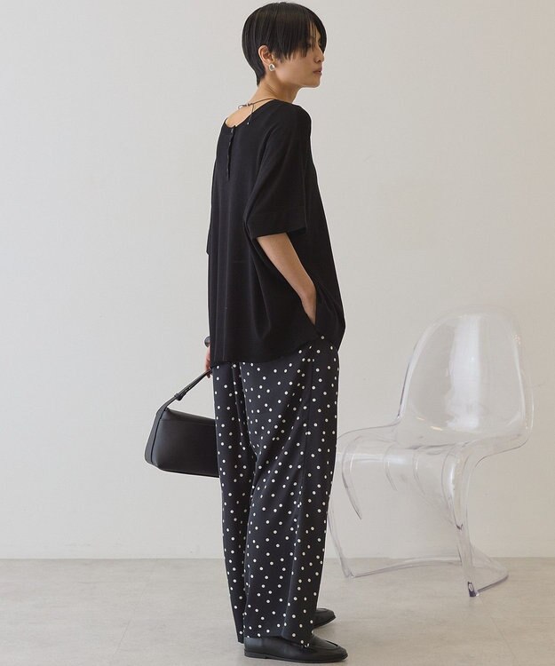 AMERICAN HOLIC ドットサテンイージーパンツ Black