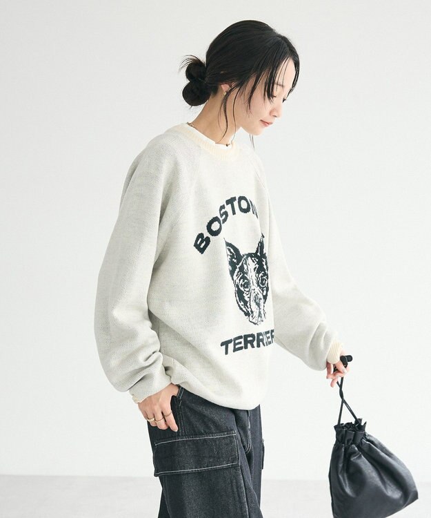 CRAFT STANDARD BOUTIQUE 【ユニセックス】アニマルジャガードニット Ivory