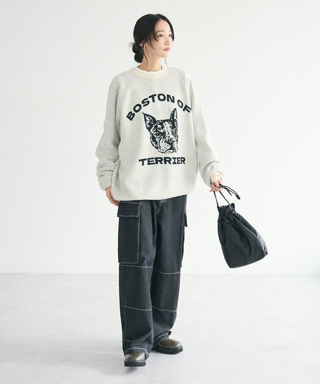 CRAFT STANDARD BOUTIQUE 【ユニセックス】アニマルジャガードニット Ivory