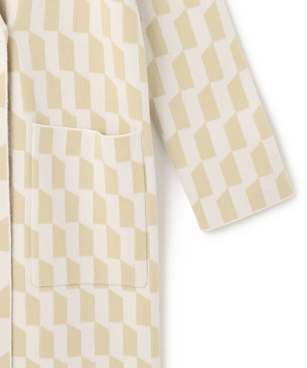 JOSEPH アルコーブ　インターシャ　ニットコート Pale Olive/Ivory