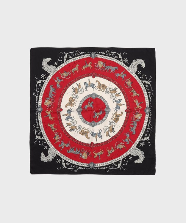 GRACE CONTINENTAL ホースプリントスカーフ ブラック