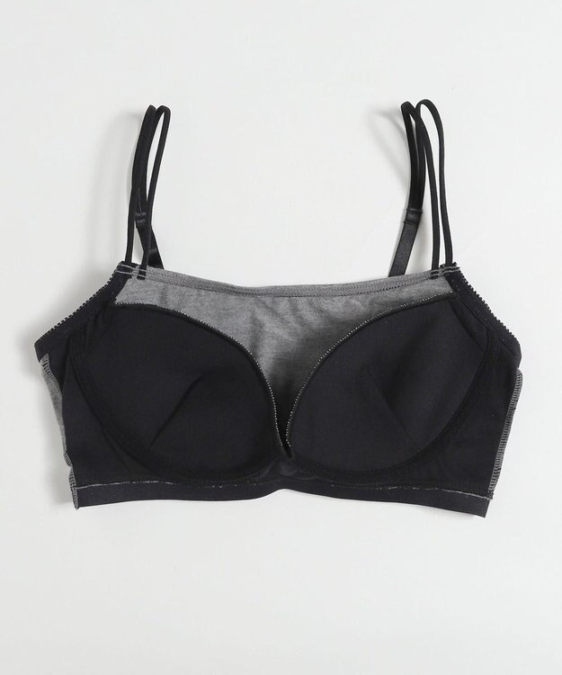 WEGO 【ブラトップ＆ショーツセット】Liliane　Ciel　ロゴテープ グレー