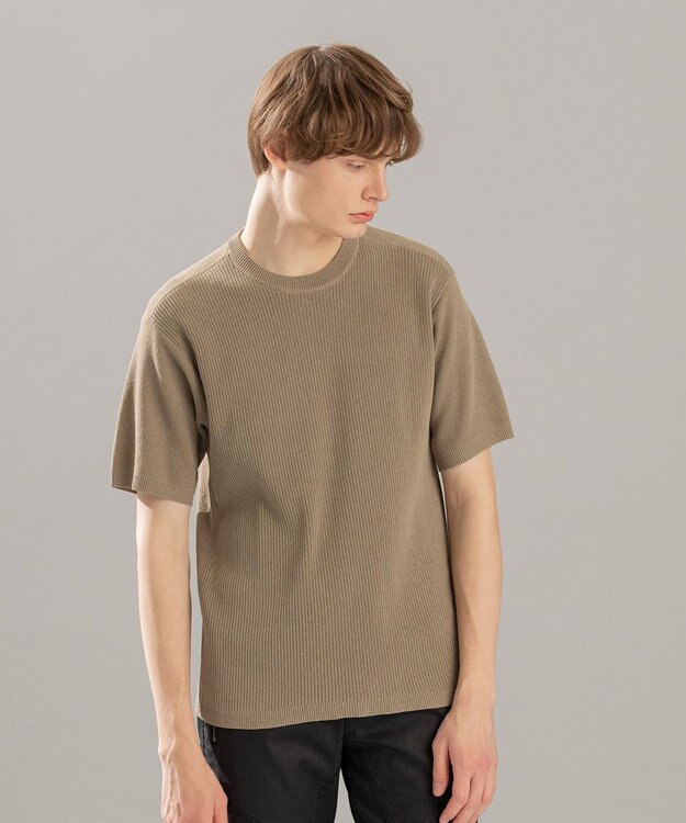 JOSEPH HOMME ストライプカナパ ニット ライトグレー系