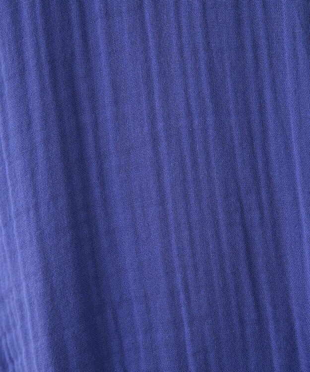 UCHINO クレープガーゼ 　パッチポケットワンピース ブルー