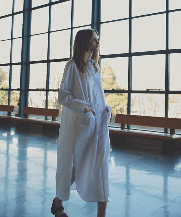 uncrave コットンクロスプレーン シャツワンピース オフ