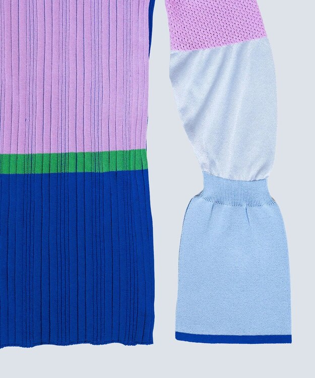 COQ CACTUS カラーブロックリブニット ライラック