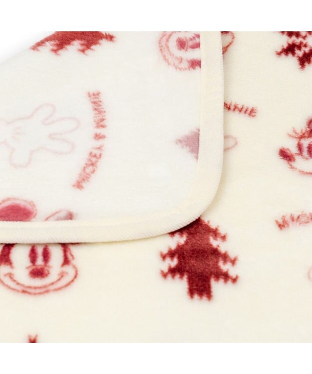 PET PARADISE ディズニー ミッキーマウス ブランケット 《ニット柄》 ホワイト×レッド