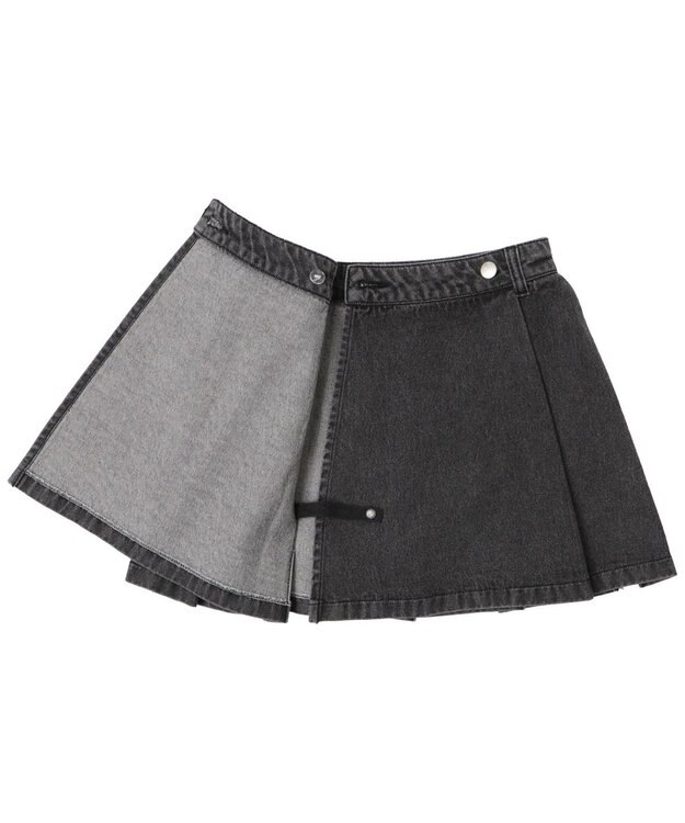 WEGO デニムラッププリーツスカート ブラックその他