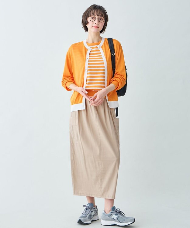 ANY ツインニットセット（ノースリーブニット＋カーディガン） マリーゴールド