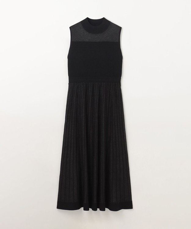 GRACE CONTINENTAL ラメシアープリーツニットワンピース ブラック