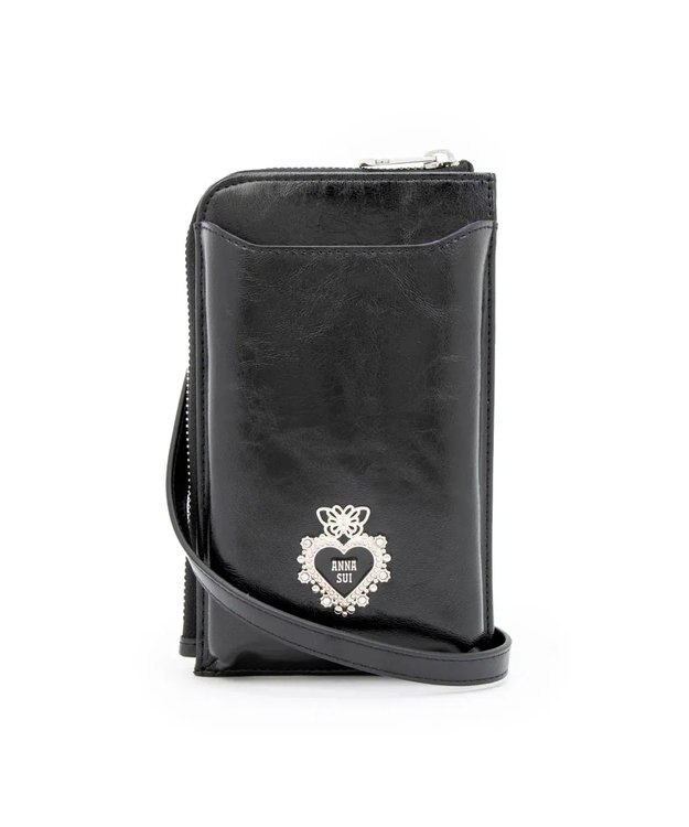 ANNA SUI ポピー スマホショルダー クロ