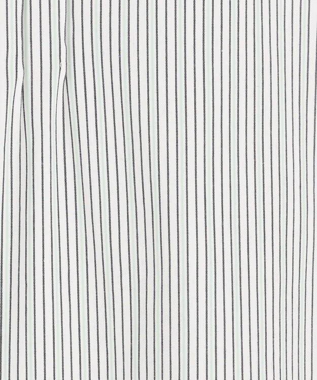 J.PRESS LADIES S 【洗える】BEZコットンナイロン ストライプ ピンタック ブラウス グリーン×ネイビーストライプ系1