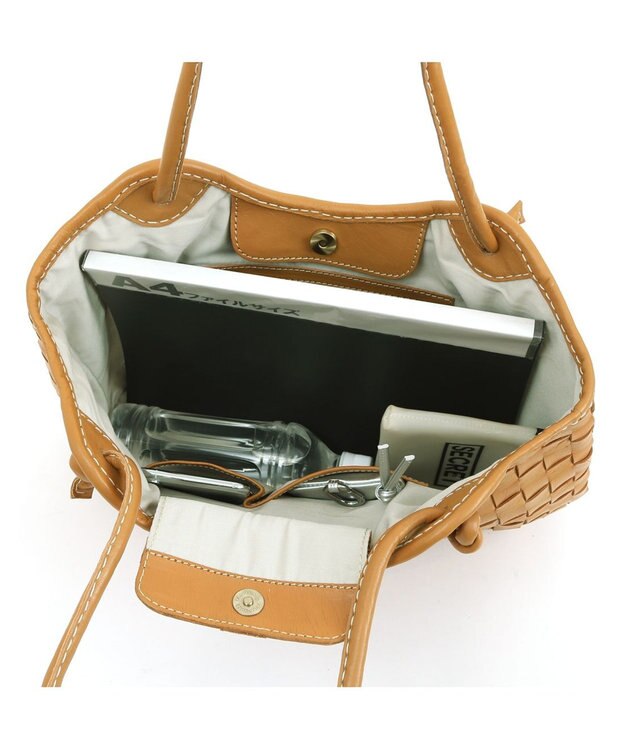 UNBILLION 【訳あり商品】 牛革レザーメッシュトートL キャメル