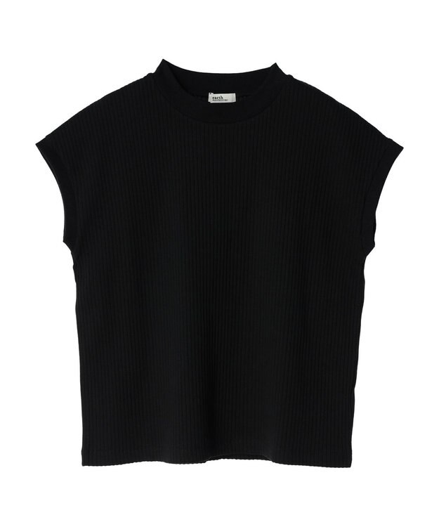 earth music&ecology フレンチスリーブリブプルオーバー Black