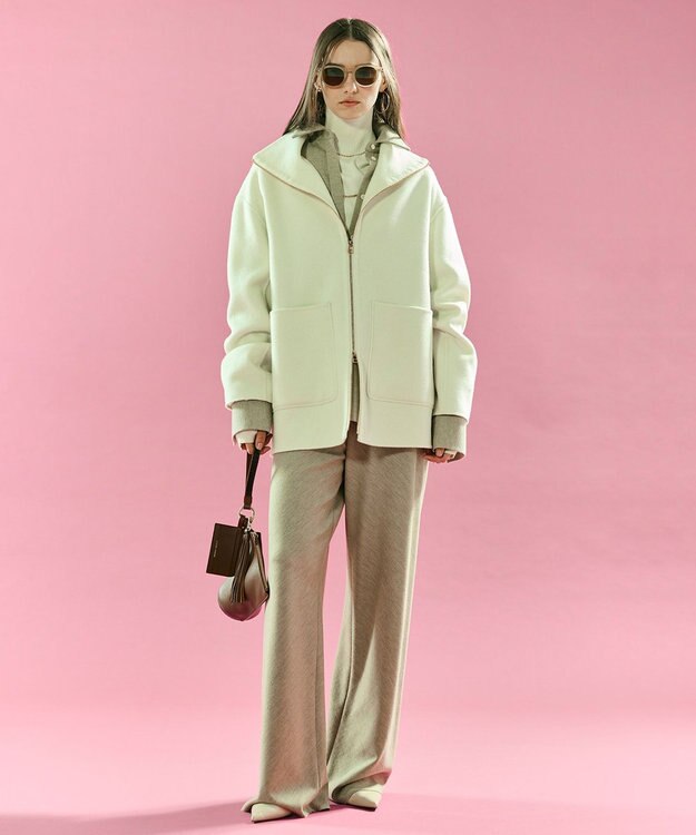 BEIGE， MONTAIGNE / ウールオーバーサイズシャツ Top Taupe