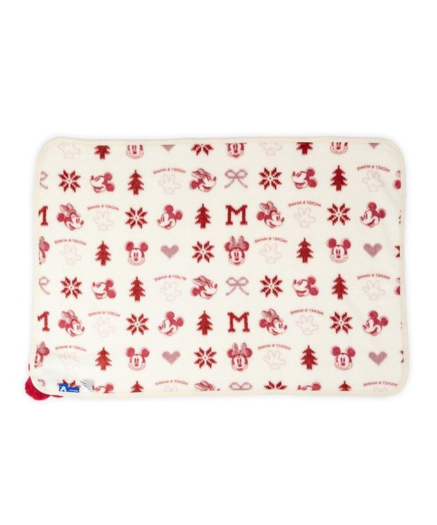 PET PARADISE ディズニー ミッキーマウス ブランケット 《ニット柄》 ホワイト×レッド