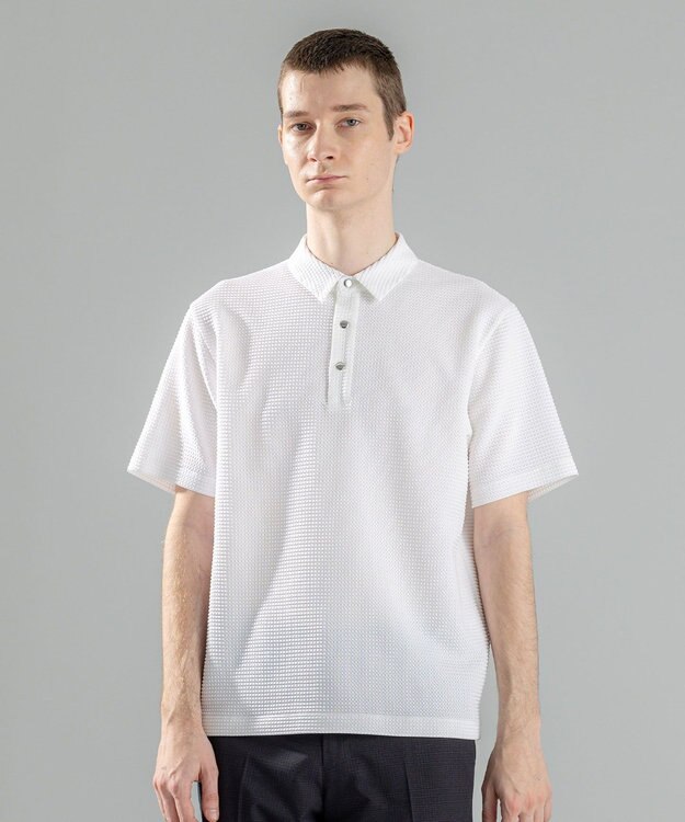 JOSEPH HOMME 新型【オリジナル素材/シワになりにくい】ライトタックジャージー　ポロシャツ ホワイト系