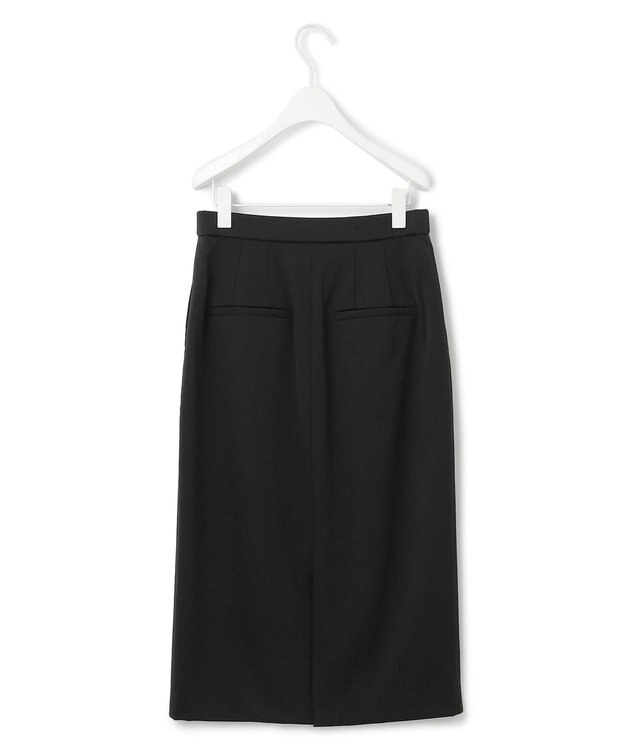 ICB L 【洗える】T/Wベネシャンストレッチ カーブスカート ブラック系