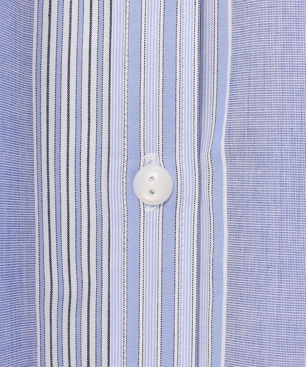 J.PRESS YORK STREET 【WOMEN】キャップスリーブ マルチストライプブラウス サックスブルー系1