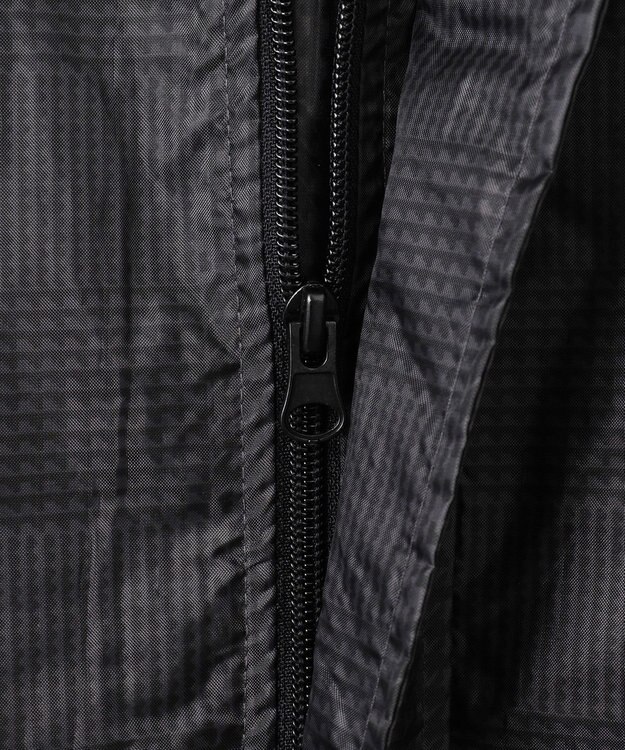 MOONBAT FLAT PURE レインコート チェック柄 リュック対応 ユニセックス 収納袋付き チャコールグレー