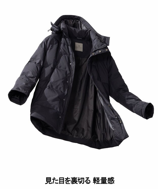 GOTAIRIKU WEB限定【仕事で着られる】ドレスダウンコート_ストレッチツイル_25年新作 ブラック系