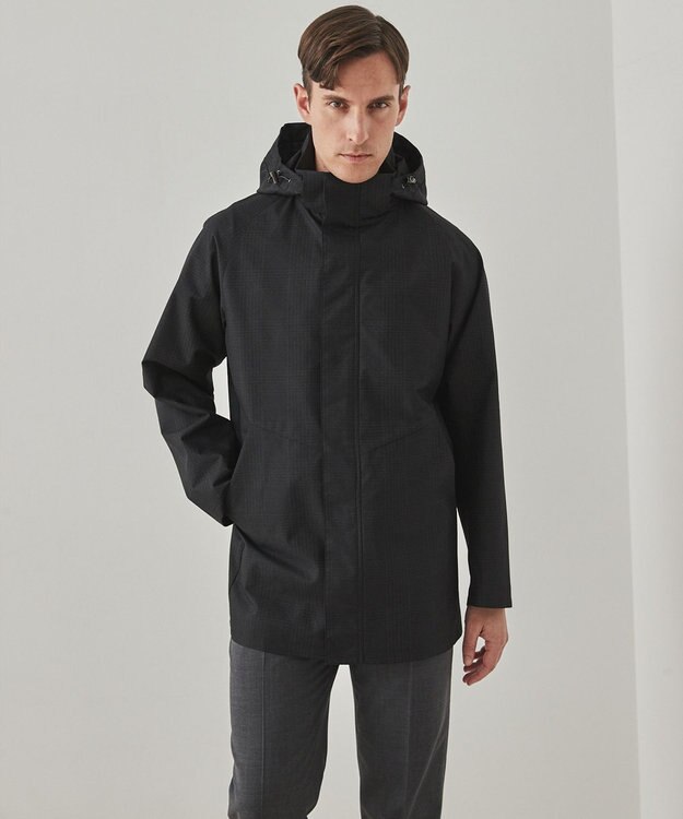 GOTAIRIKU 【仕事で着用可】ラスタードビー フーデッドブルゾン_地柄(24/25年モデル) ブラック×チェック地柄(24年新色)