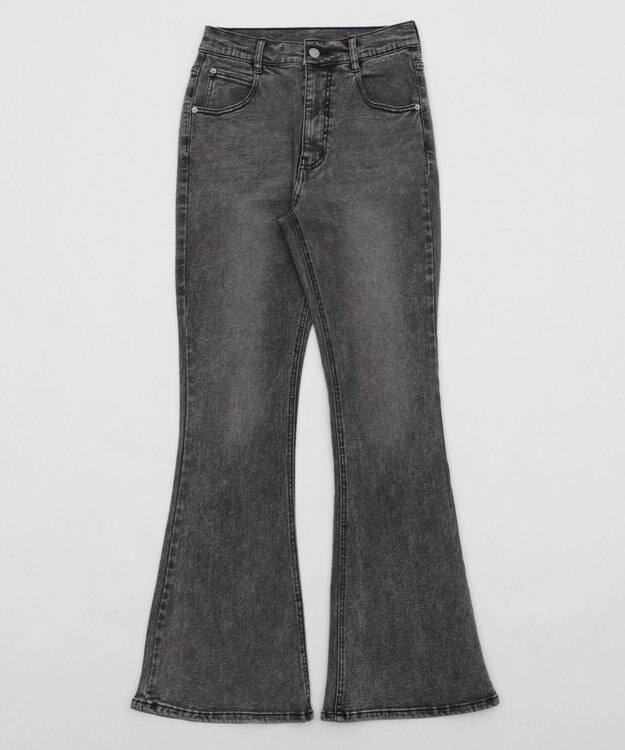 WEGO ストレッチフレアデニムパンツ ブラック