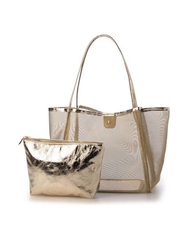 UNBILLION カシュカシュ cachecache / チュールメッシュビッグトート ゴールド