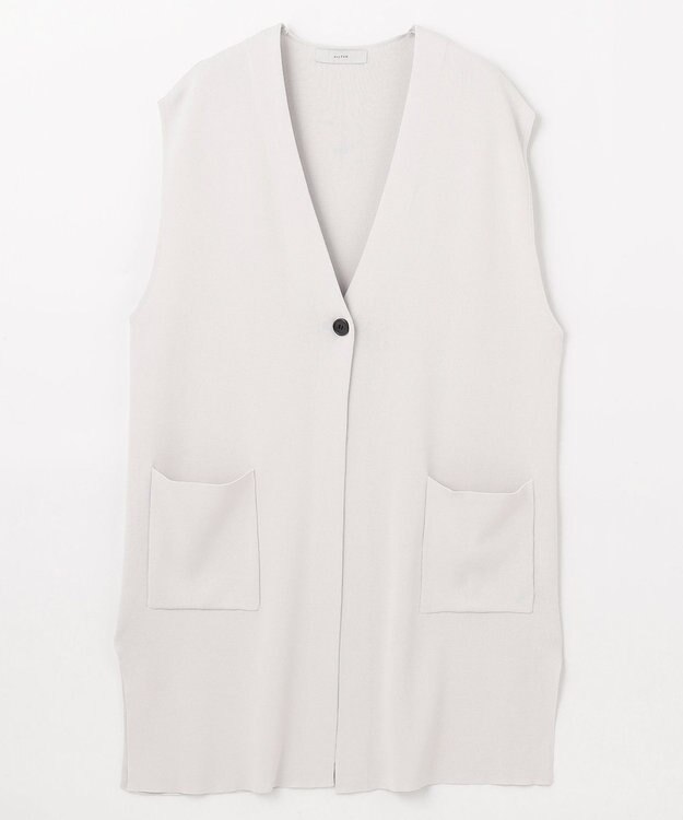 ANY L ロングニットジレ オイスター