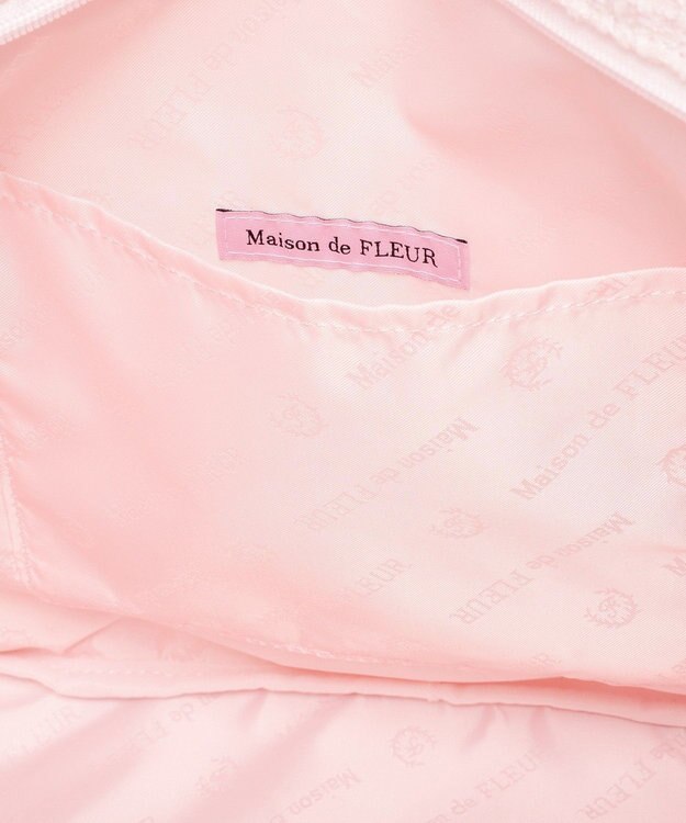 Maison de FLEUR ツイードボリュームリボントートバッグ Pink