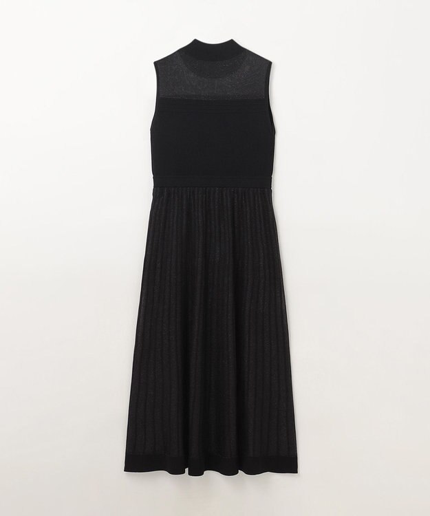 GRACE CONTINENTAL ラメシアープリーツニットワンピース ブラック