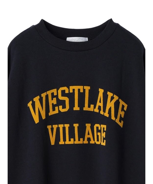 Green Parks 裏起毛フロッキーロゴプルオーバー Dark Navy