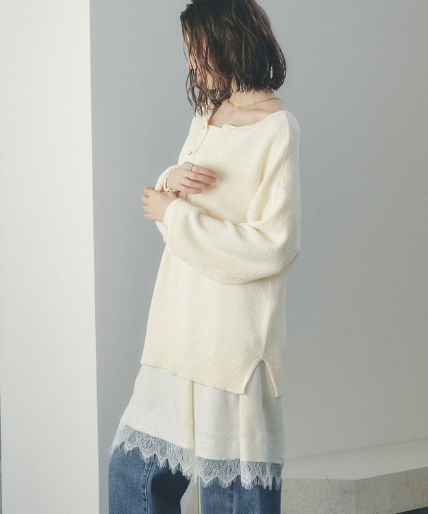 YECCA VECCA レースサテンキャミチュニック Ivory