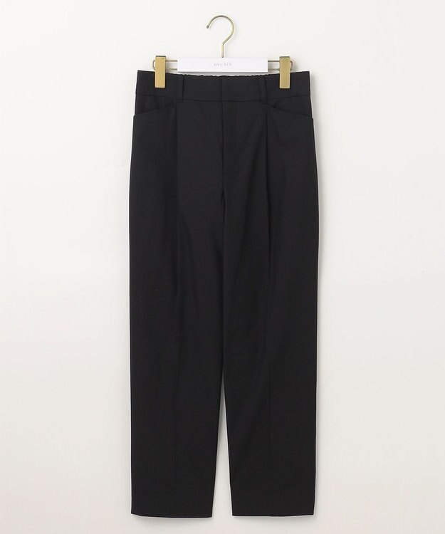ANY SIS 【接触冷感・UVカット・撥水】クールタッチテーパード パンツ ブラック