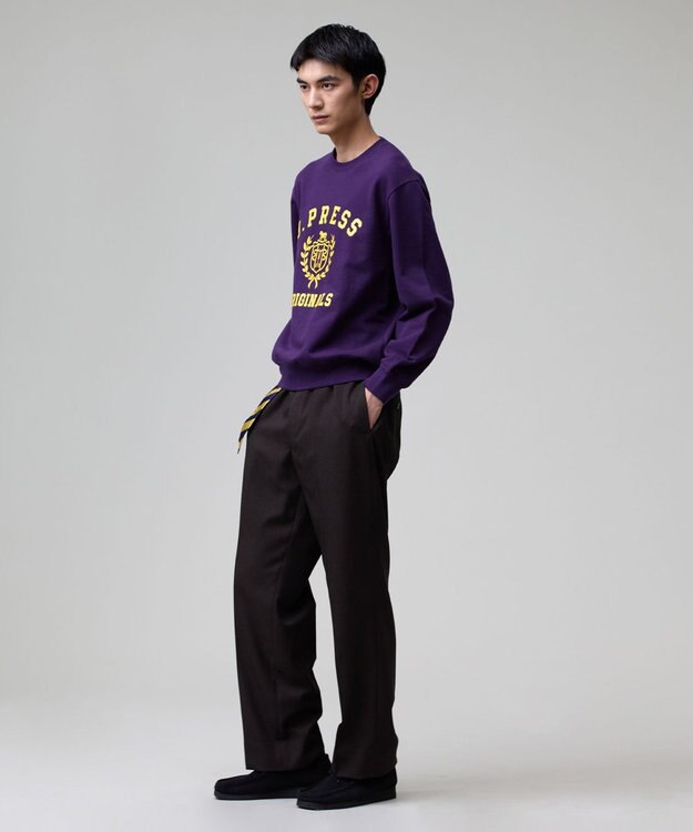 J.PRESS MEN 【J.PRESS ORIGINALS】【UNISEX】Supima Recycle Cotton CREST Logo Sweat パープル系