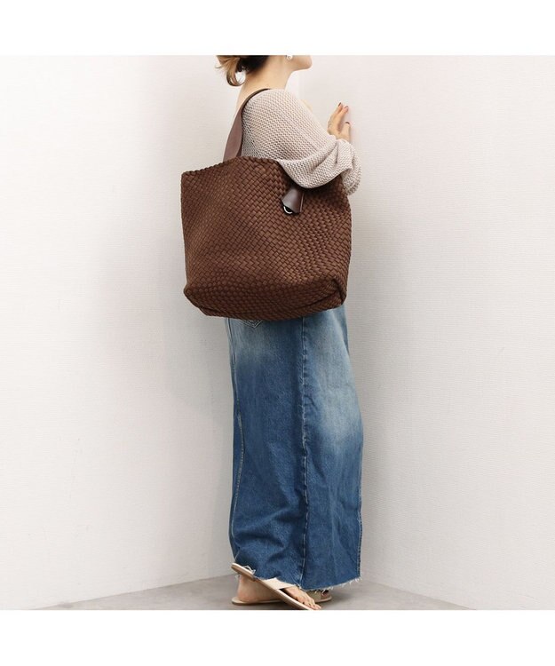 UNBILLION カシュカシュ cachecache / ネオプレーンメッシュビッグトートバッグ ブラウン