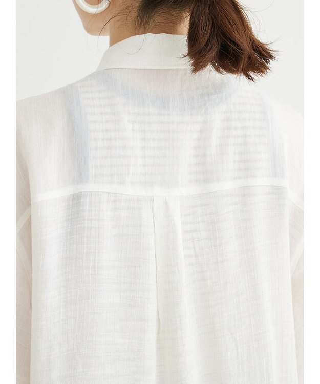 Green Parks ジャガードシアーシャツ Off White