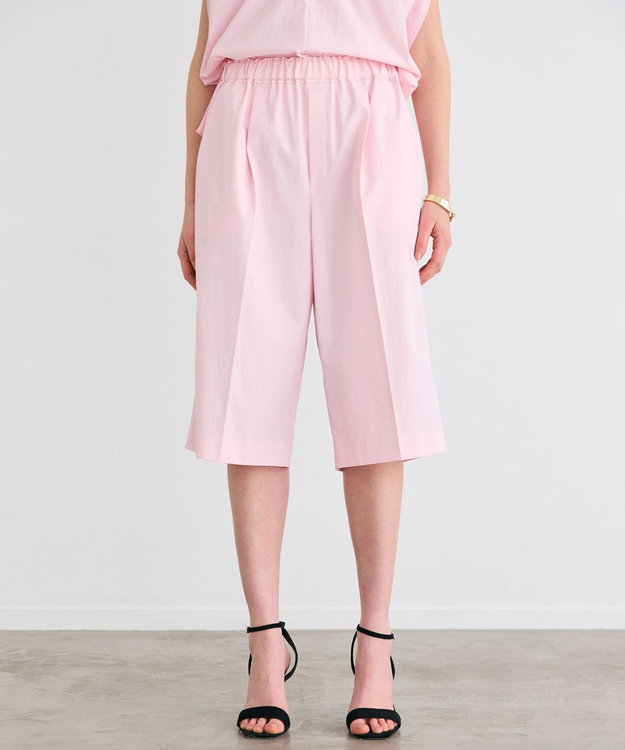 BEIGE， 【接触冷感/UVカット/洗える】YANN / ウエストゴムハーフタックパンツ Pink