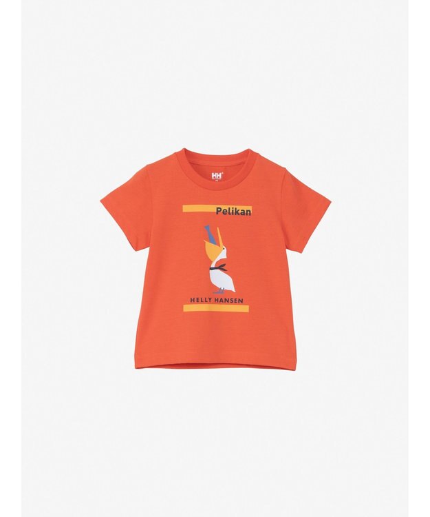 HELLY HANSEN 【キッズ・速乾・UVカット・記名ラベル付】アニマルティー ブラッドオレンジ