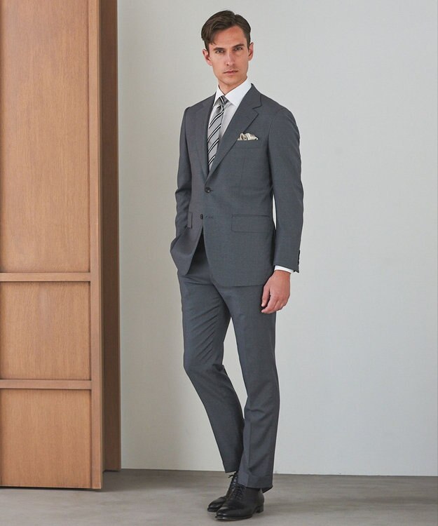 GOTAIRIKU 【形態安定】PREMIUMPLEATS_セミワイドカラー _織柄_通年ドレスシャツ(25年春夏モデル) 織柄ドビーストライプ