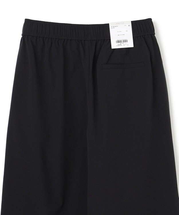 UNFILO 【セットアップ着用可/ウエストゴム】FINE MOVE ギャザーワイドパンツ ブラック