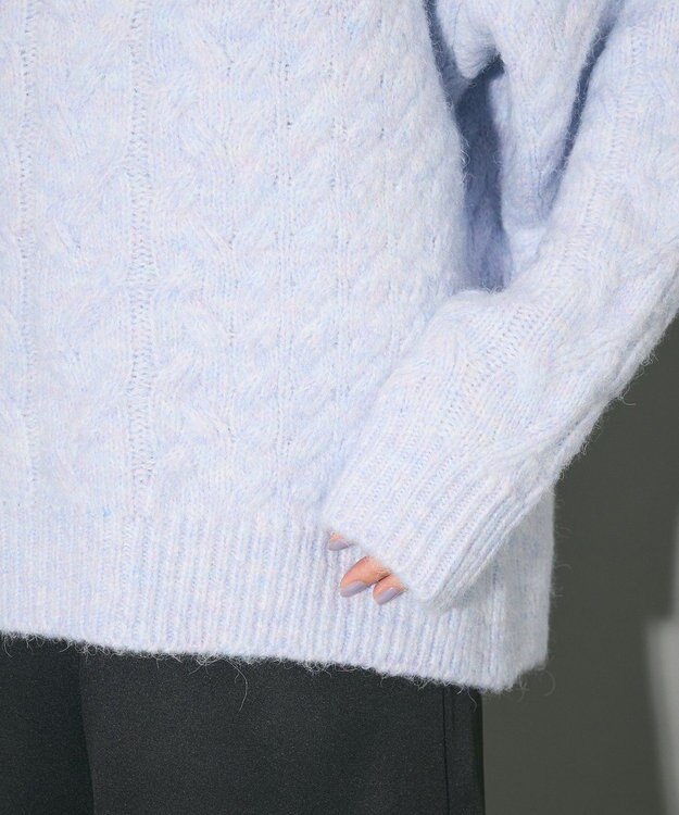 Green Parks ケーブル編みハイネックニット Blue