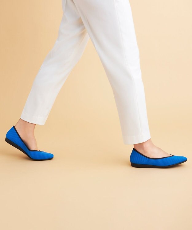 steppi ウール混 スクエア パンプス ブルー