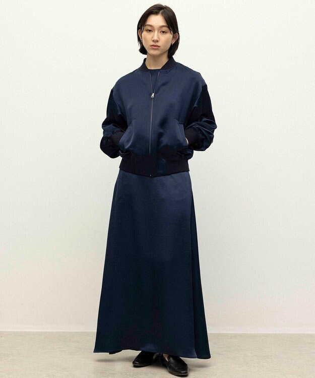 NAVE 【ReNAVE】タンブラーサテン スカート ネイビー系