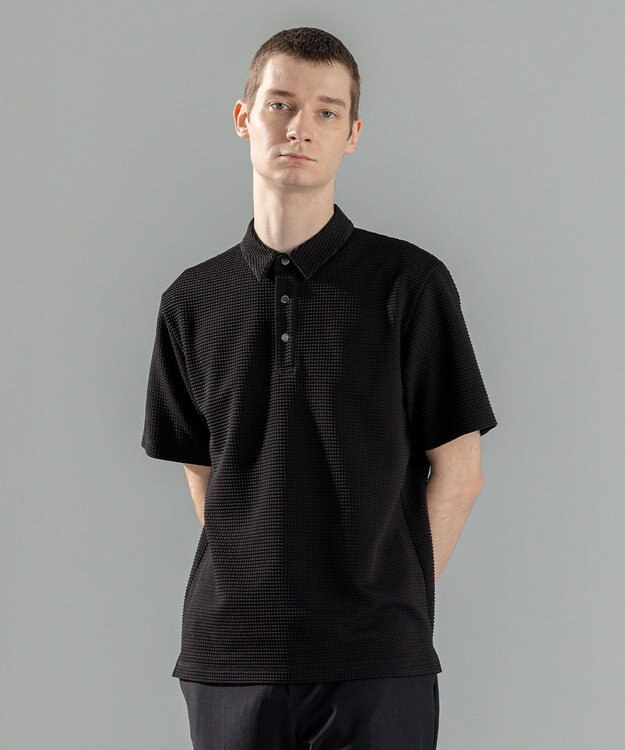 JOSEPH HOMME 新型【オリジナル素材/シワになりにくい】ライトタックジャージー　ポロシャツ ブラック系