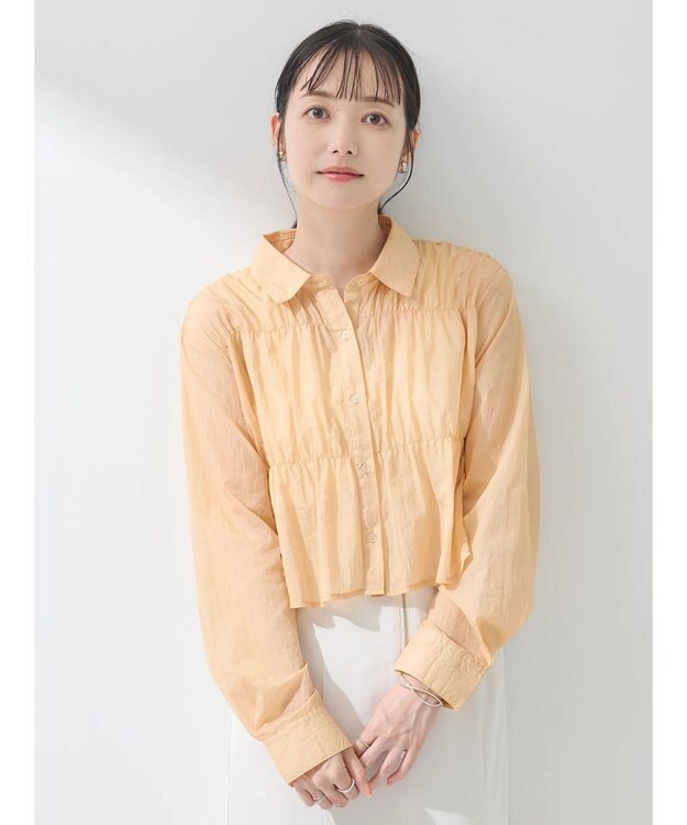 earth music&ecology シャーリングシャツ Pink Orange