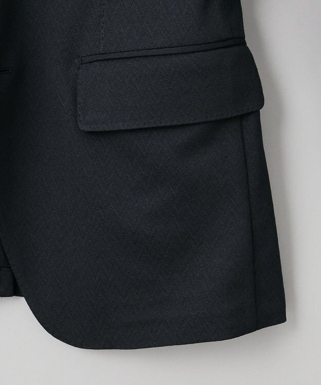 GOTAIRIKU 【通気性/ストレッチ/洗える】エアレースジャケット_ヘリンボーン柄 ブラックヘリンボーン柄