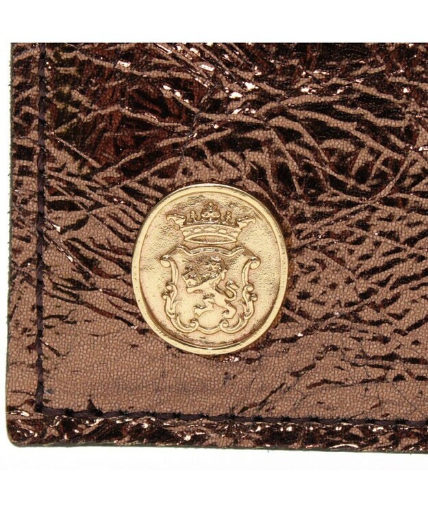 A.D.M.J. 【牛革】イタリアンレザークラックメタルロングウォレット ブロンズ