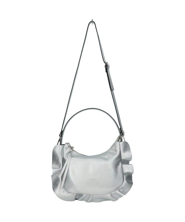 INTER-CHAUSSURES 【RIPANI】サイドフリルホーボーバッグ・ミディ シルバー