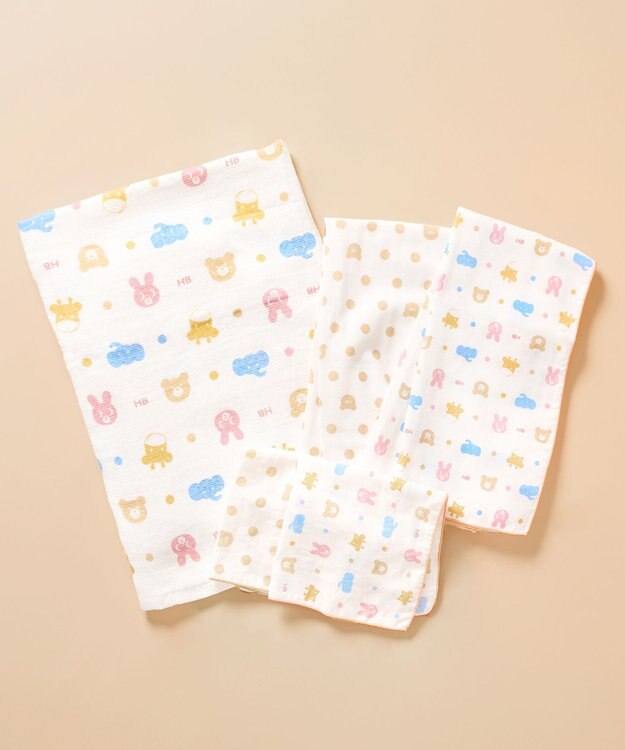 MIKI HOUSE HOT BISCUITS ガーゼベビータオルセット アイボリー